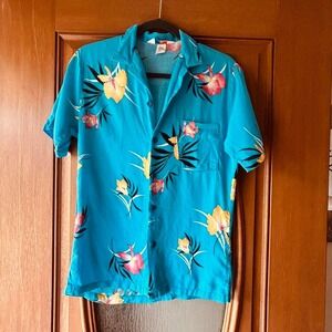 Vintage Hawaiian tropical shirt button up small unisex